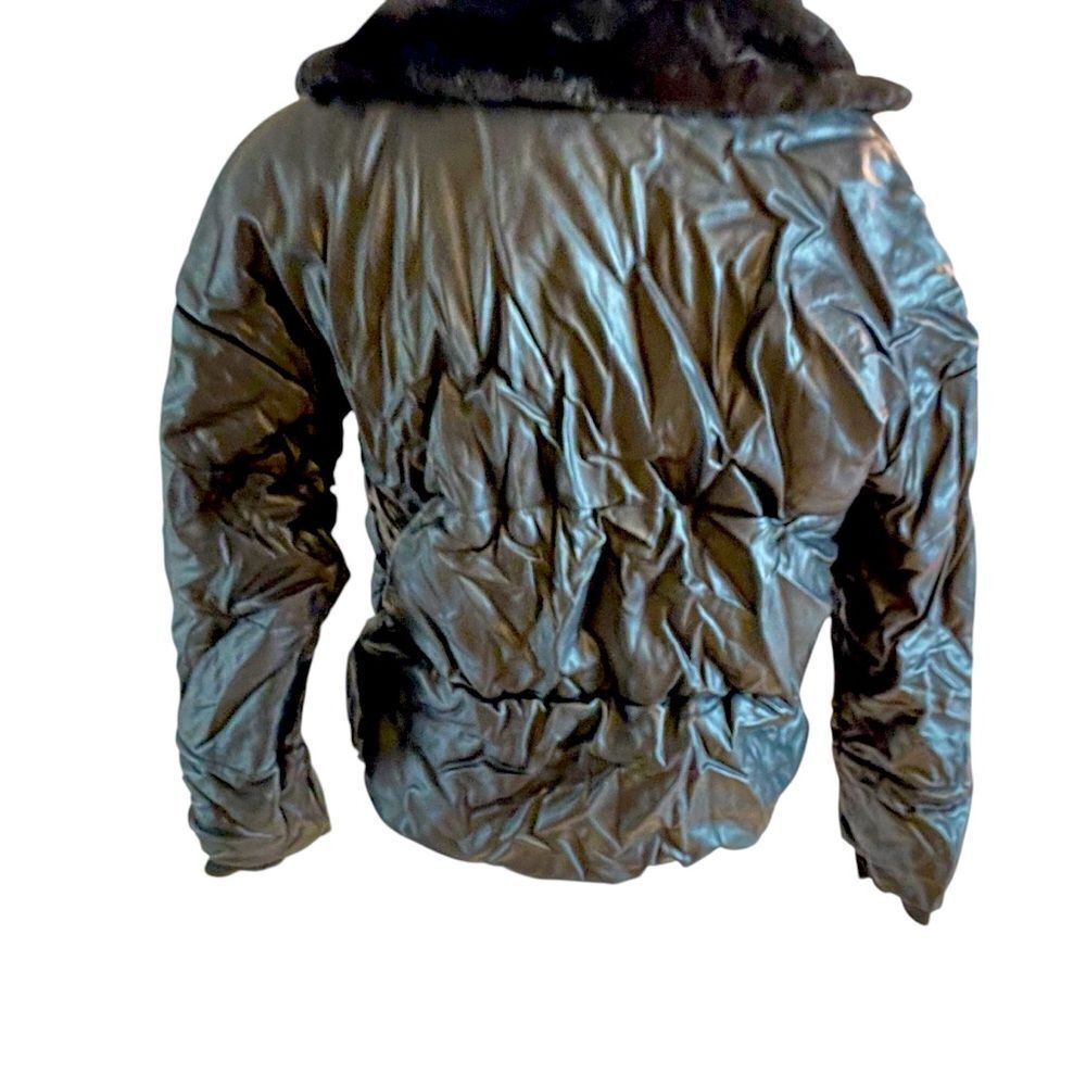 Sipos Black Faux Leather Bomber Jacket Size XS - Picture 4 of 7